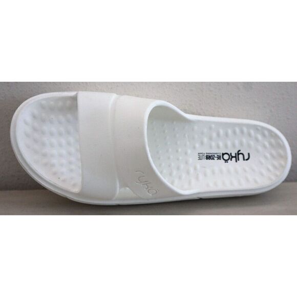 Ryka Women's Sz 12M Brilliant White Restore Recovery Slip-On Slide Sandals - Picture 6 of 8